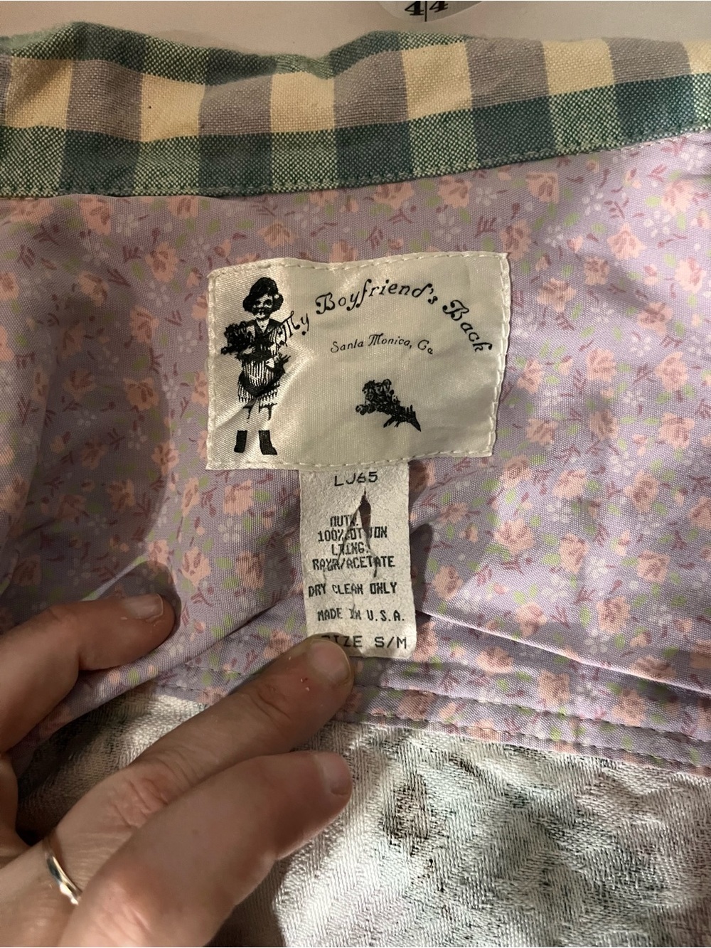 My Boyfrienr’s Back Shabby Chic Cropped Floral Jacket in Pink & Green - Picture 6 of 8